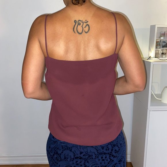 Burgundy camisole with pink diagonal stripe - Picture 3 of 4